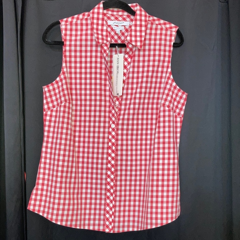 Gingham, Sleeveless, travel, nwt, summer, teacher, vacation, basic, Western